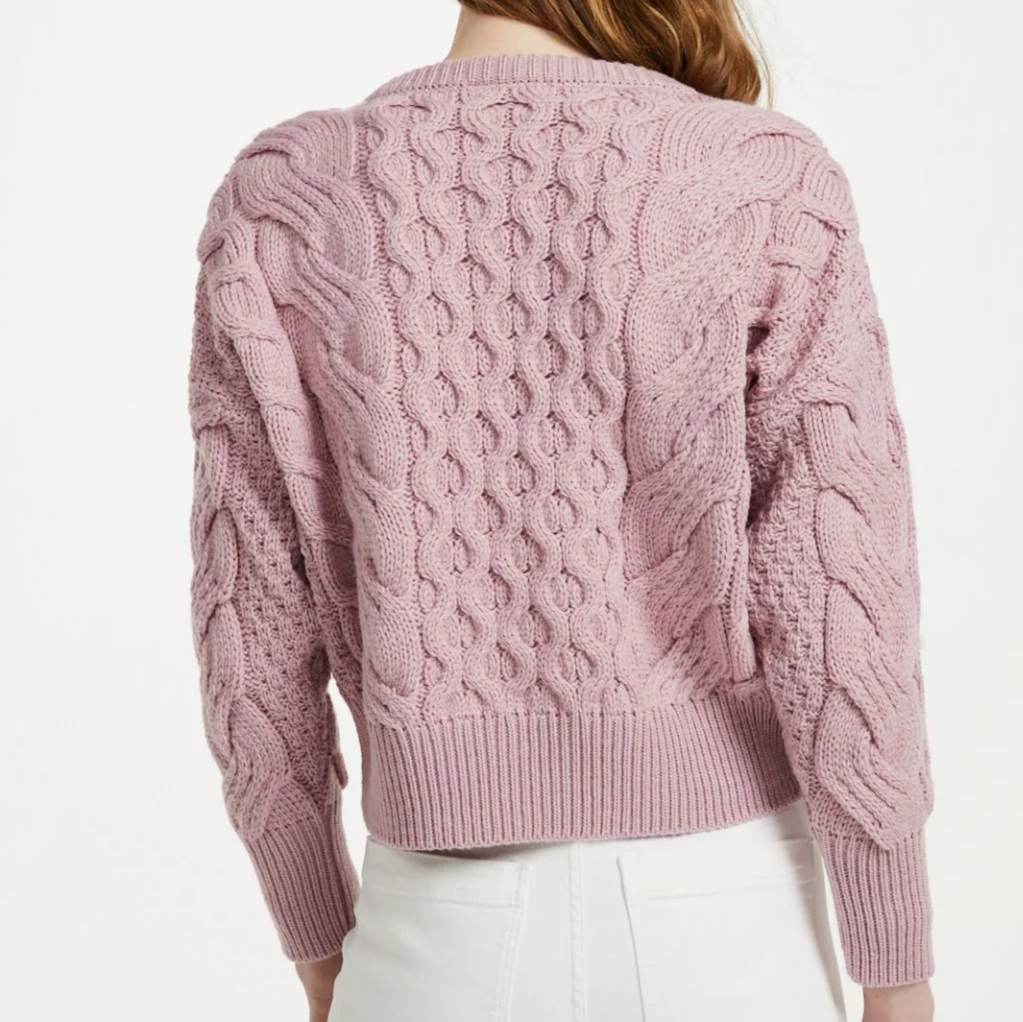 Dámský vlněný svetr Supersoft crop růžová