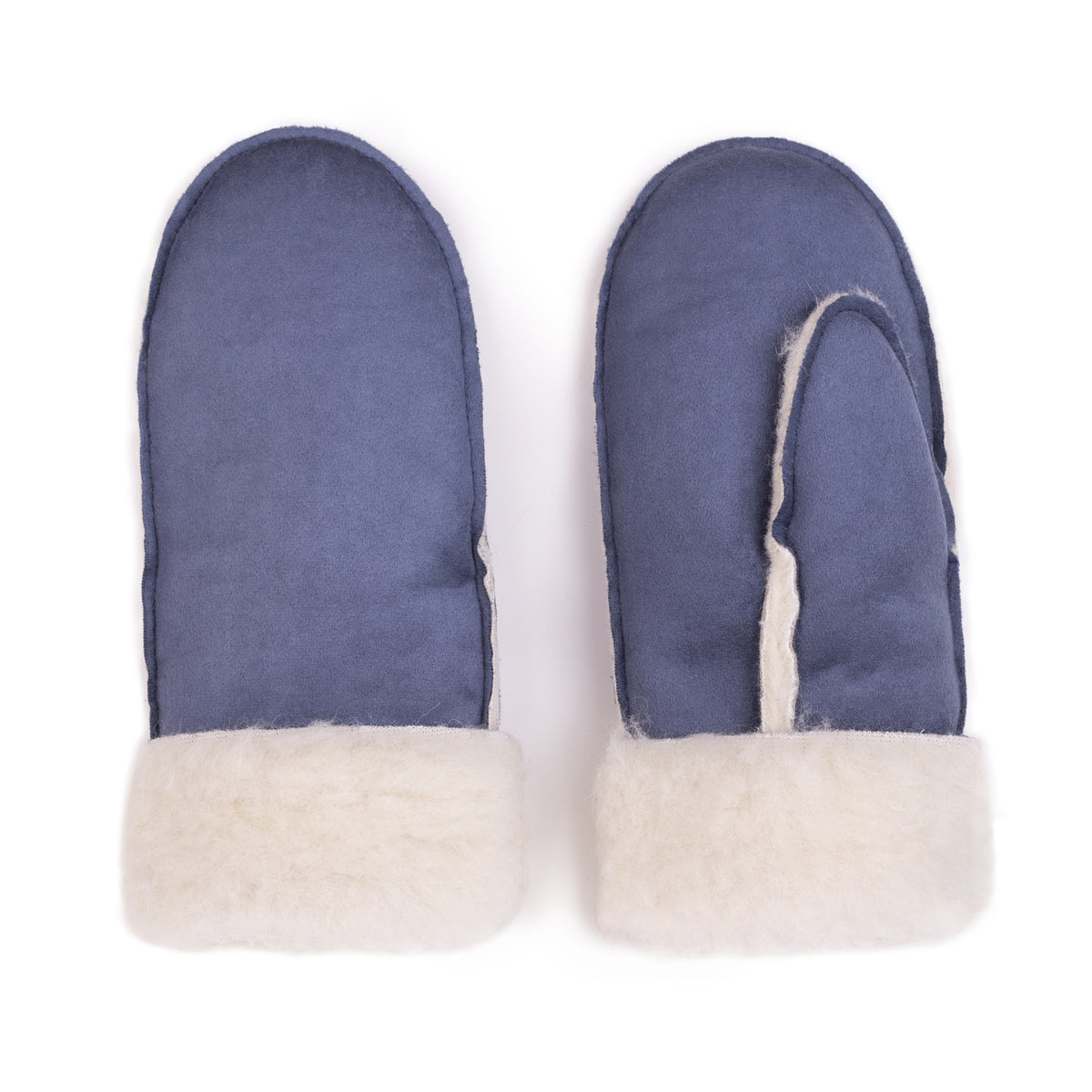 Tumvantar av fårull velour blå