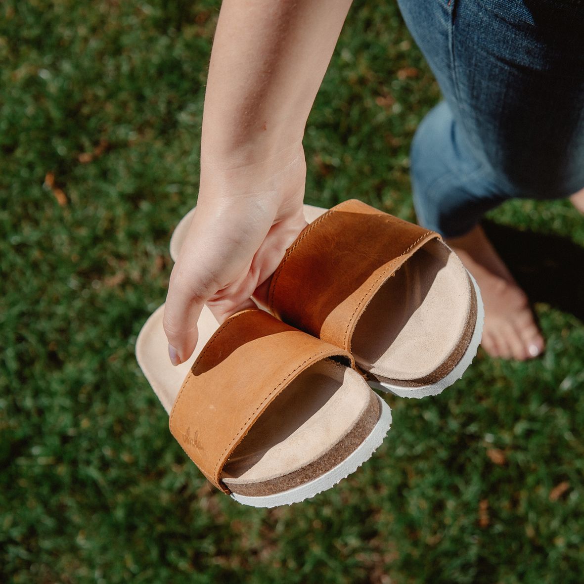 Anatomiska Damkorkslip-in-tofflor Trepky beige