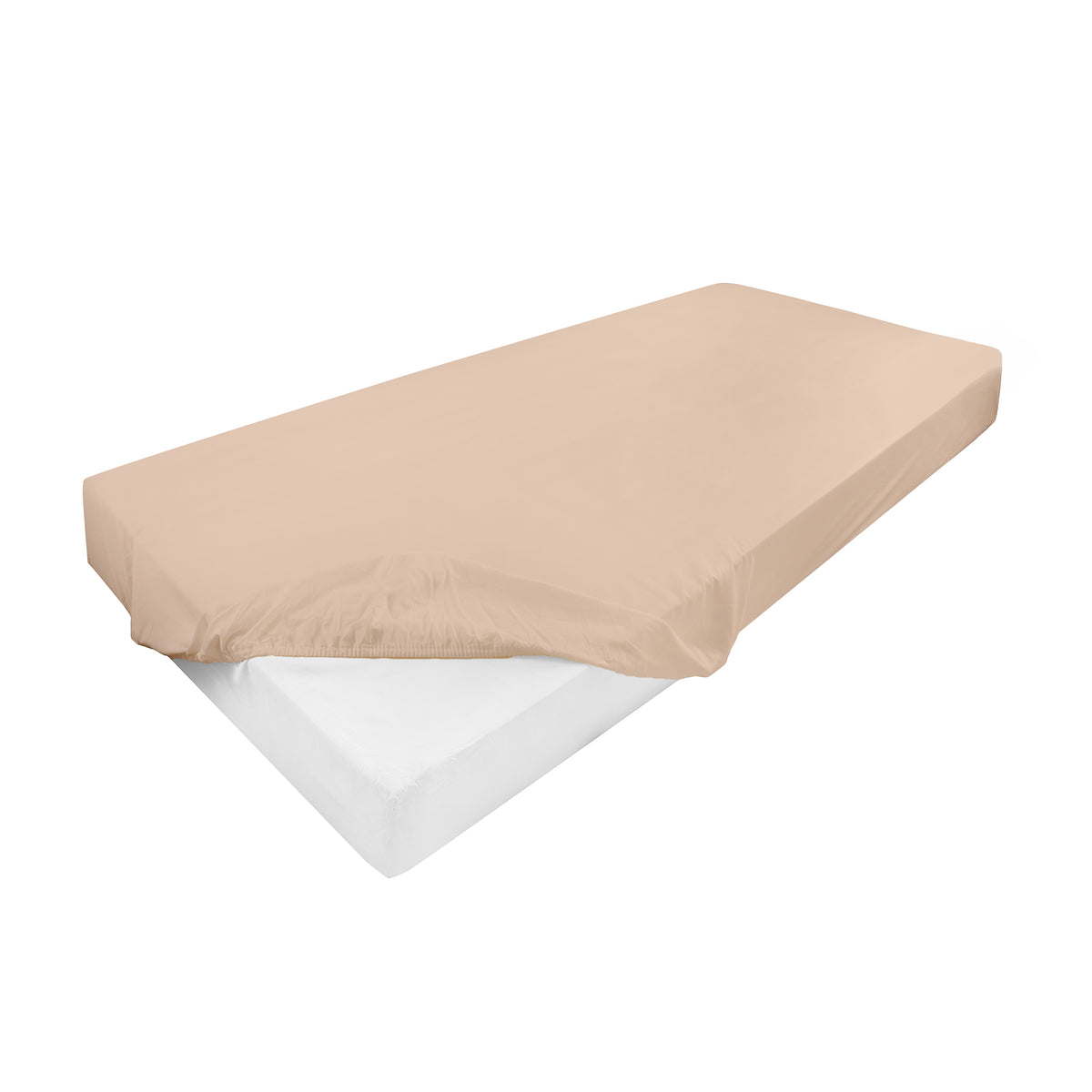 Dra-på-lakan i bomull beige
