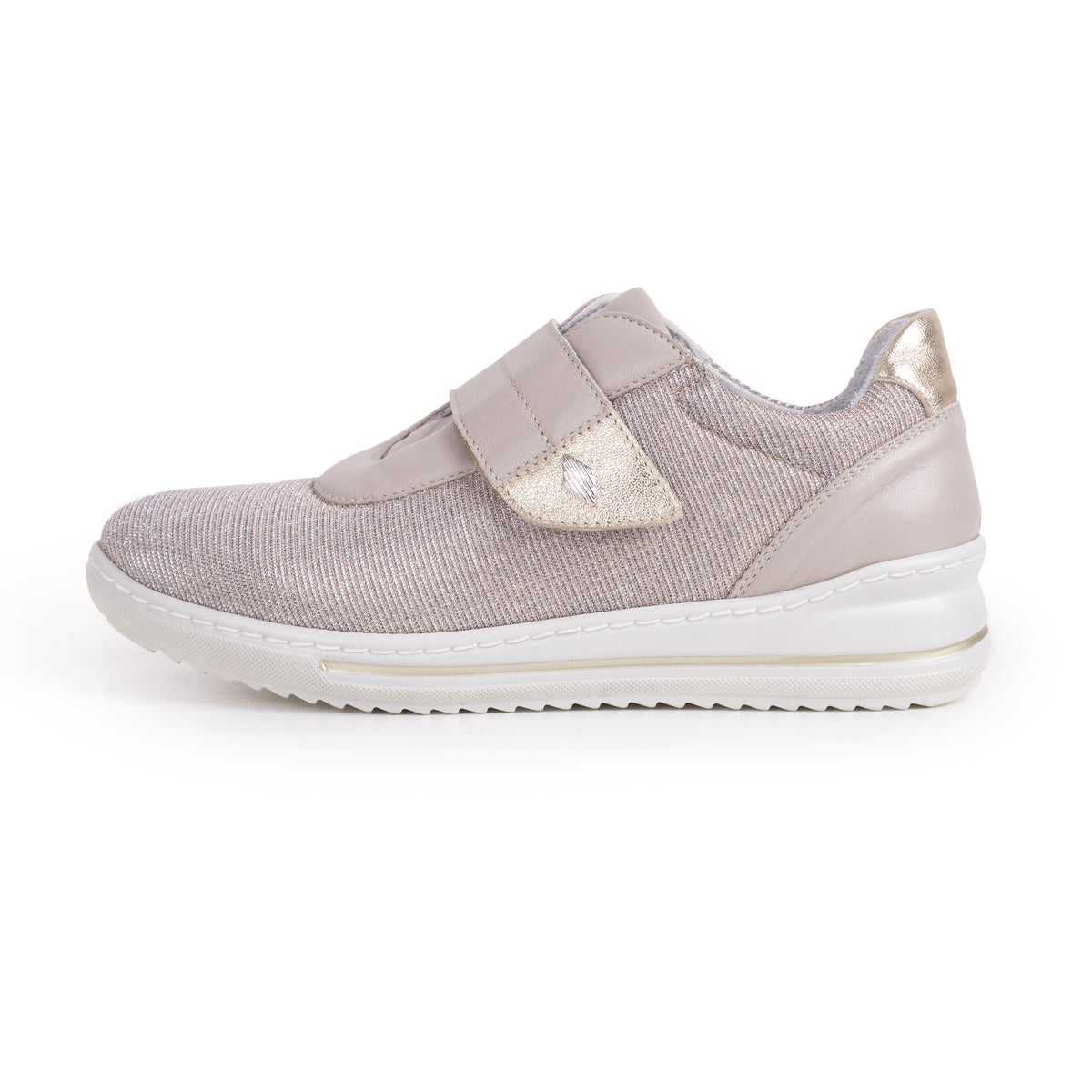 Damsneakers i läder Ingrid beige
