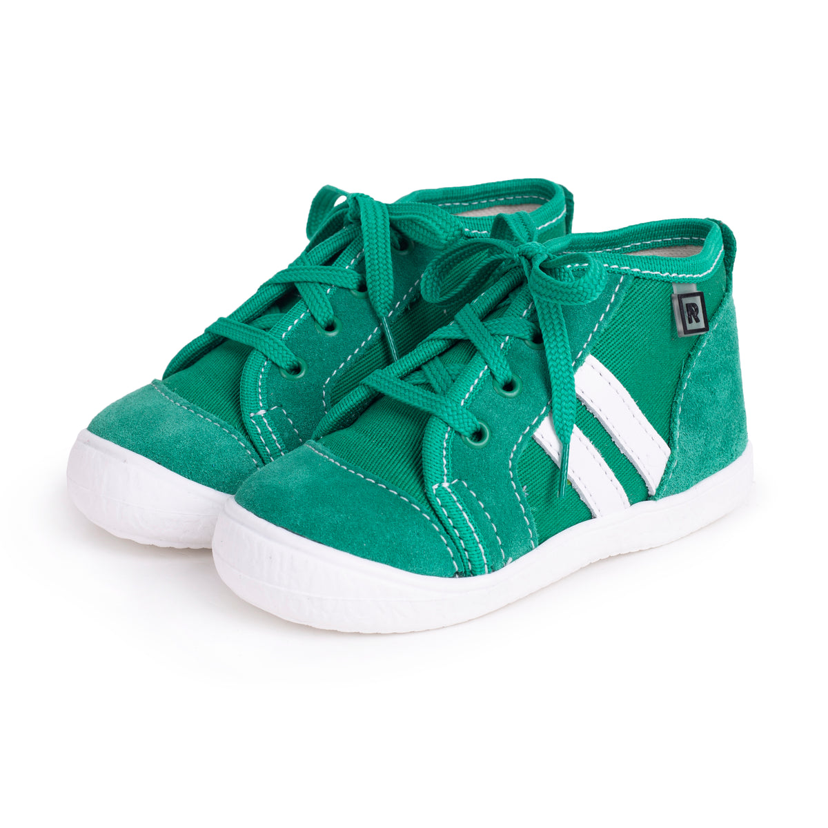 Barnlädersneakers Koko grön