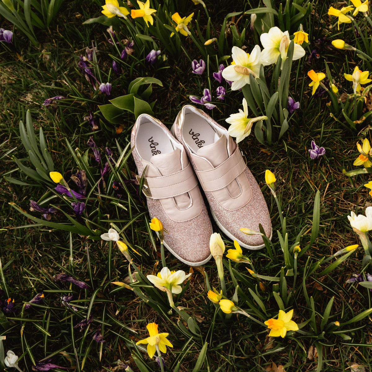 Damsneakers i läder Ingrid beige