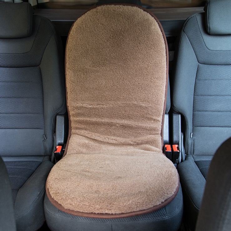 Sittdyna av fårull till bilen brun