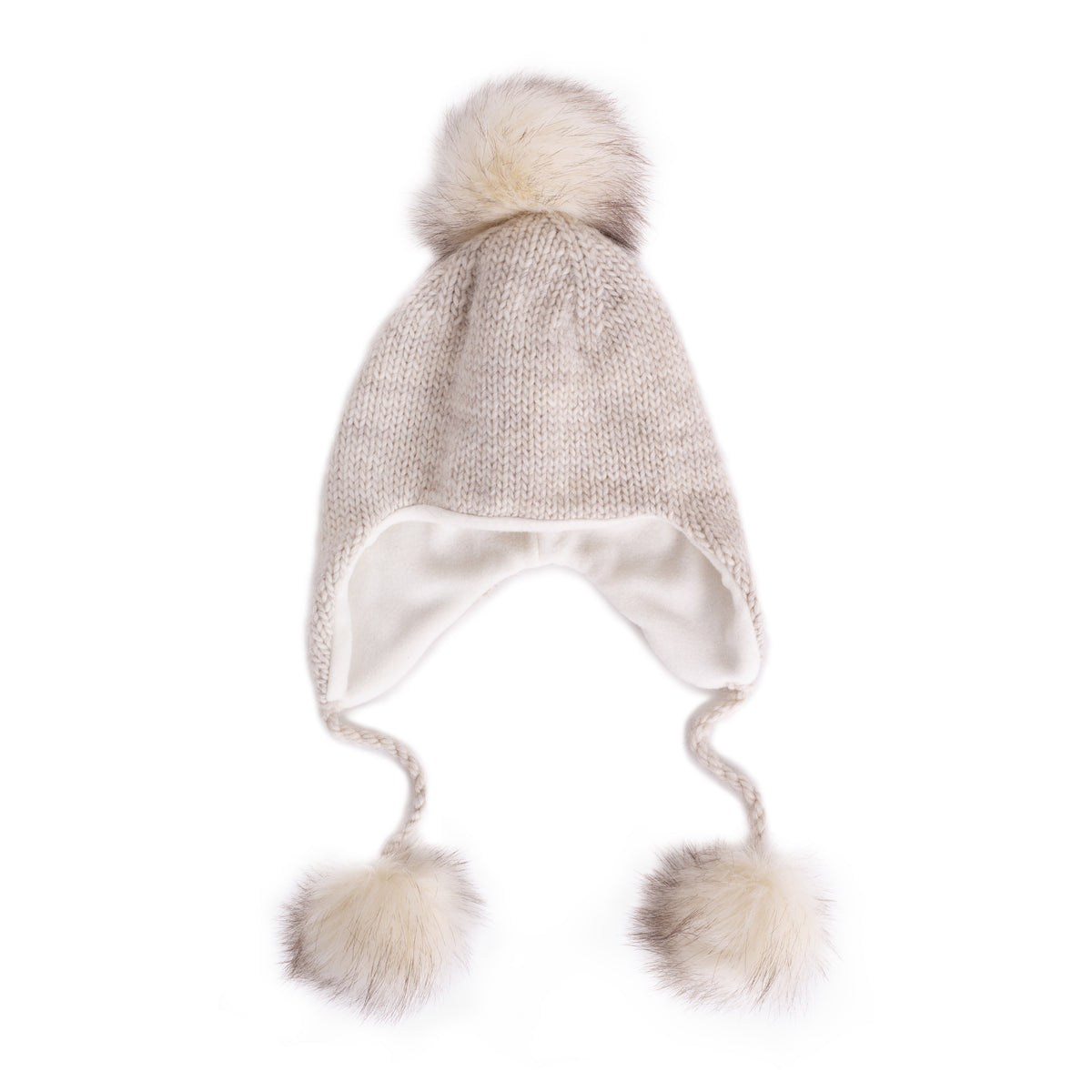 Barnmössa med alpackaull med foder Coco beige