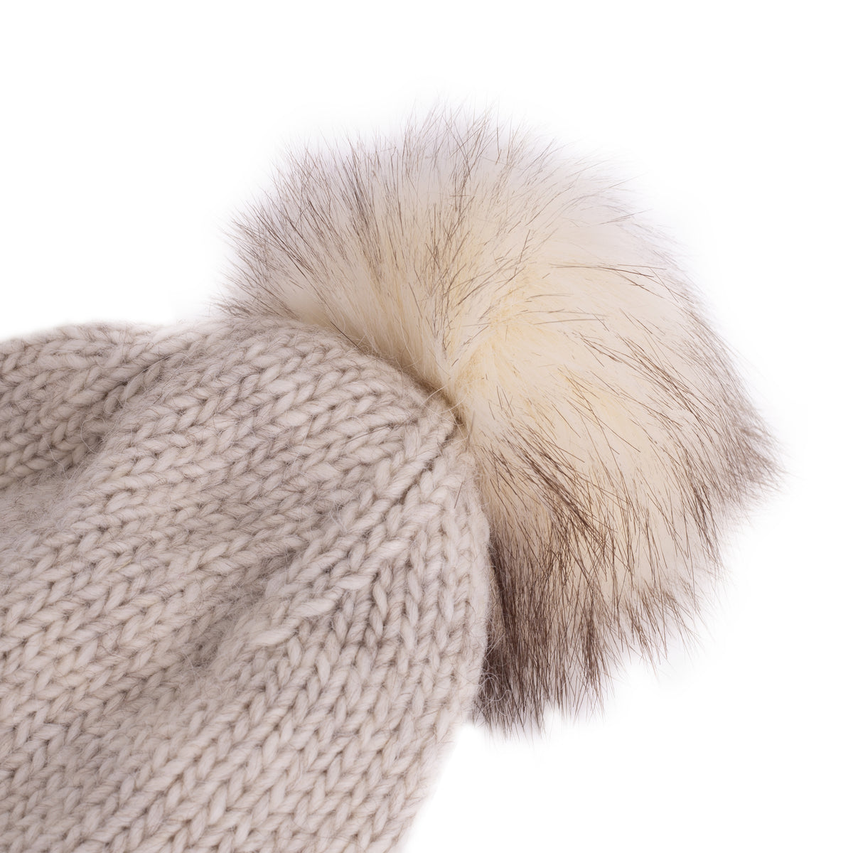 Barnmössa med alpackaull med foder Coco beige