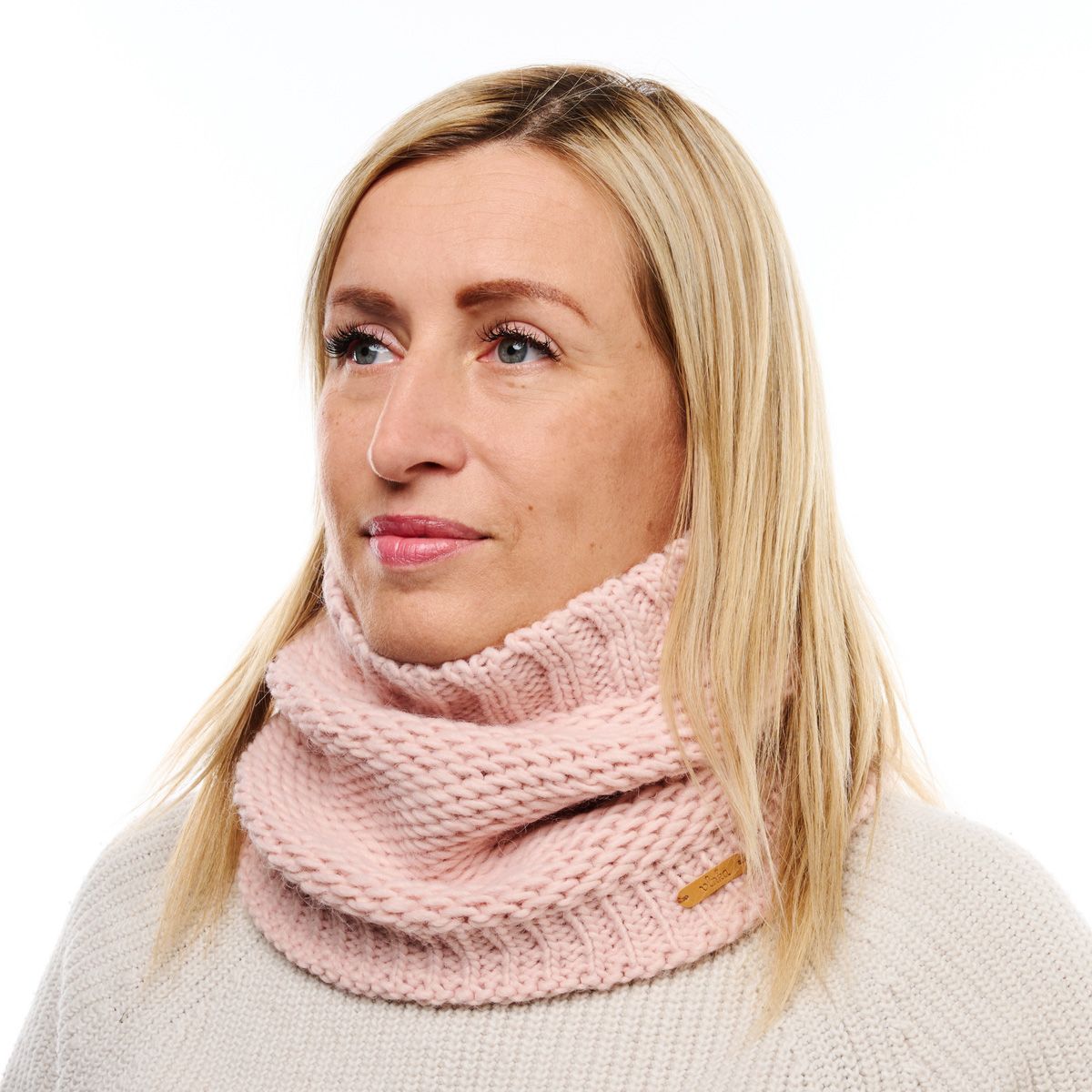Halskrage med fårull Woolee N01 rosa