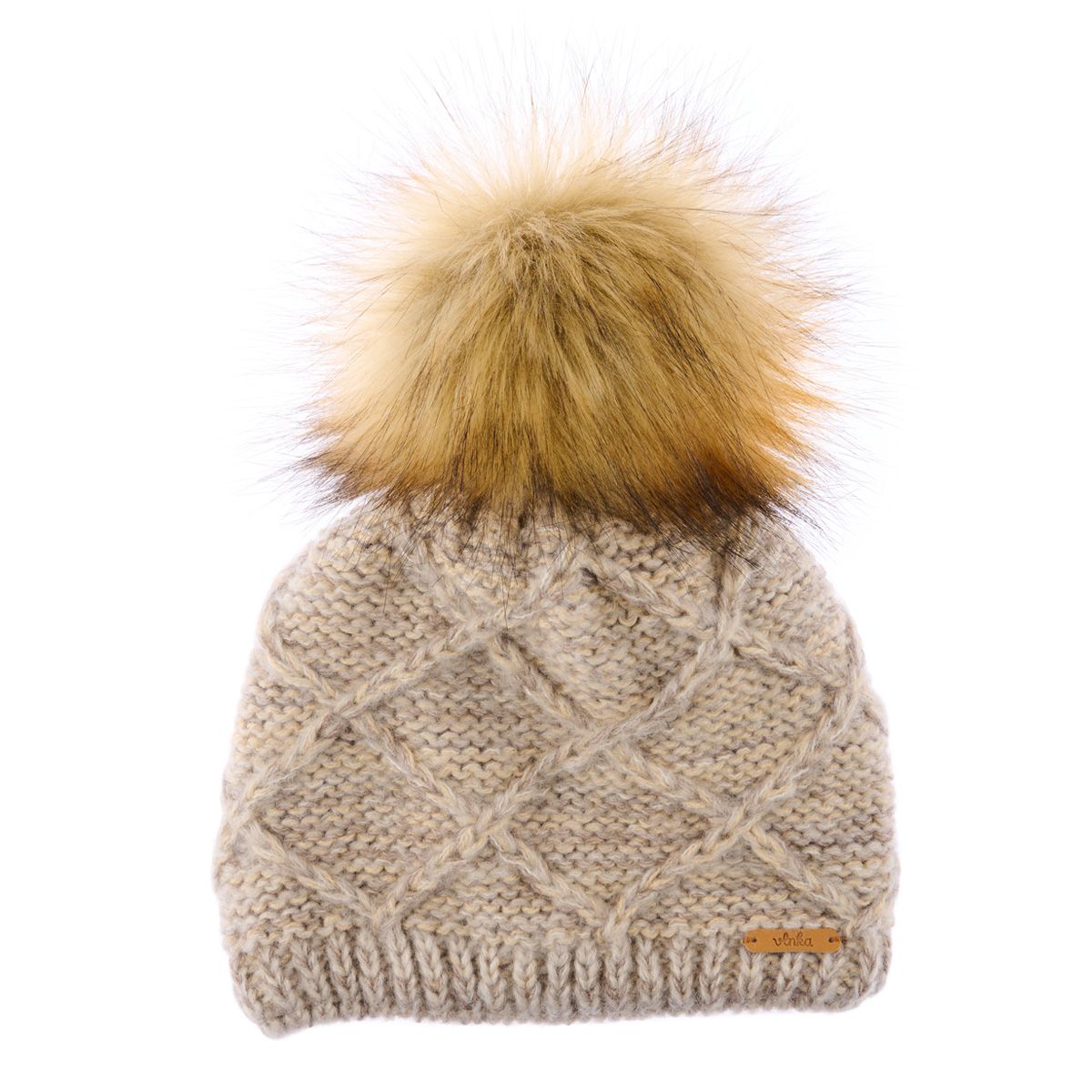 Mössa med fårull Woolee V09 beige