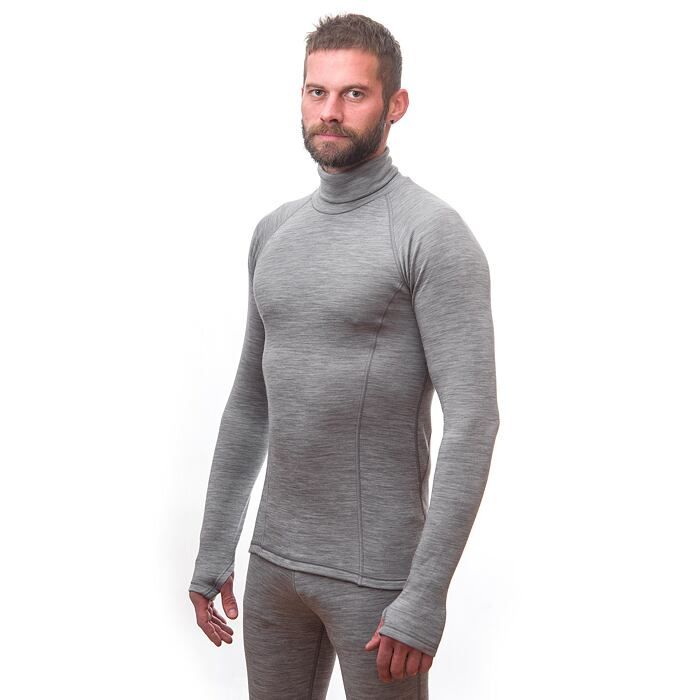 Herr funktionströja Sensor Merino Bold roll neck cool gray