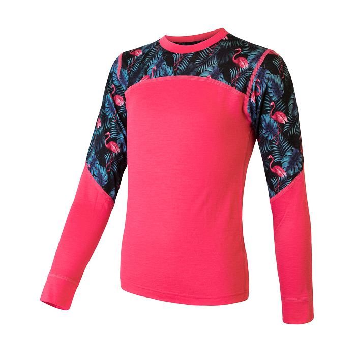Barnset funktionskläder Sensor Merino Impress magenta/floral