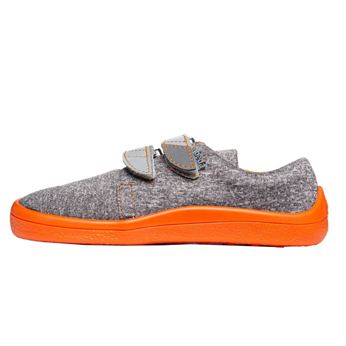 Barefoot softshell sneakers med kardborreband Beda för barn grå
