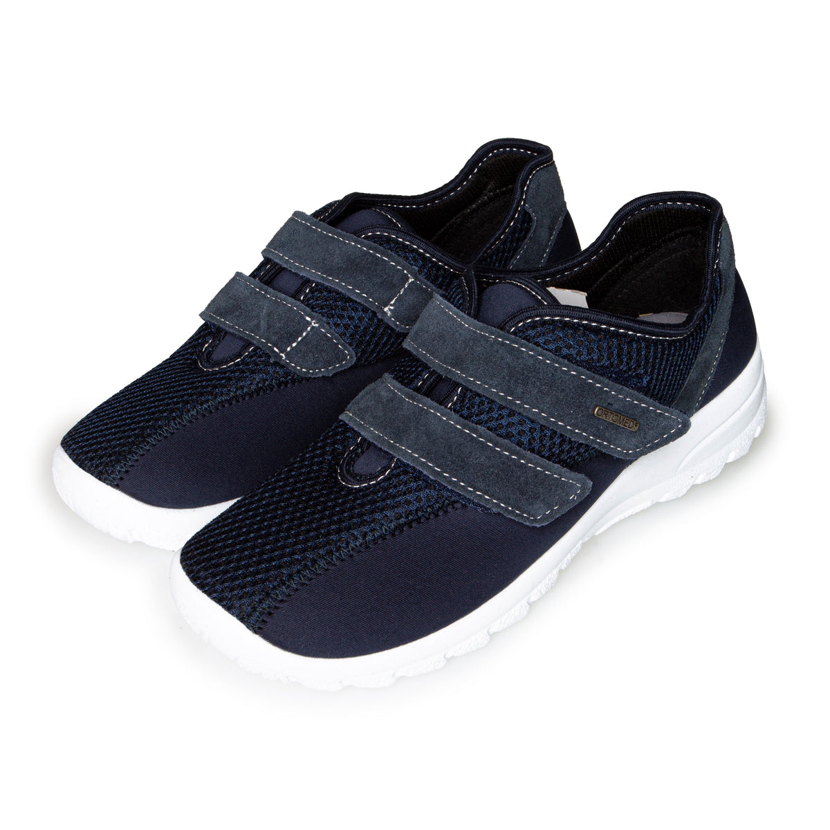 Dam andningsbara gelsneakers med kardborreband mörkblå