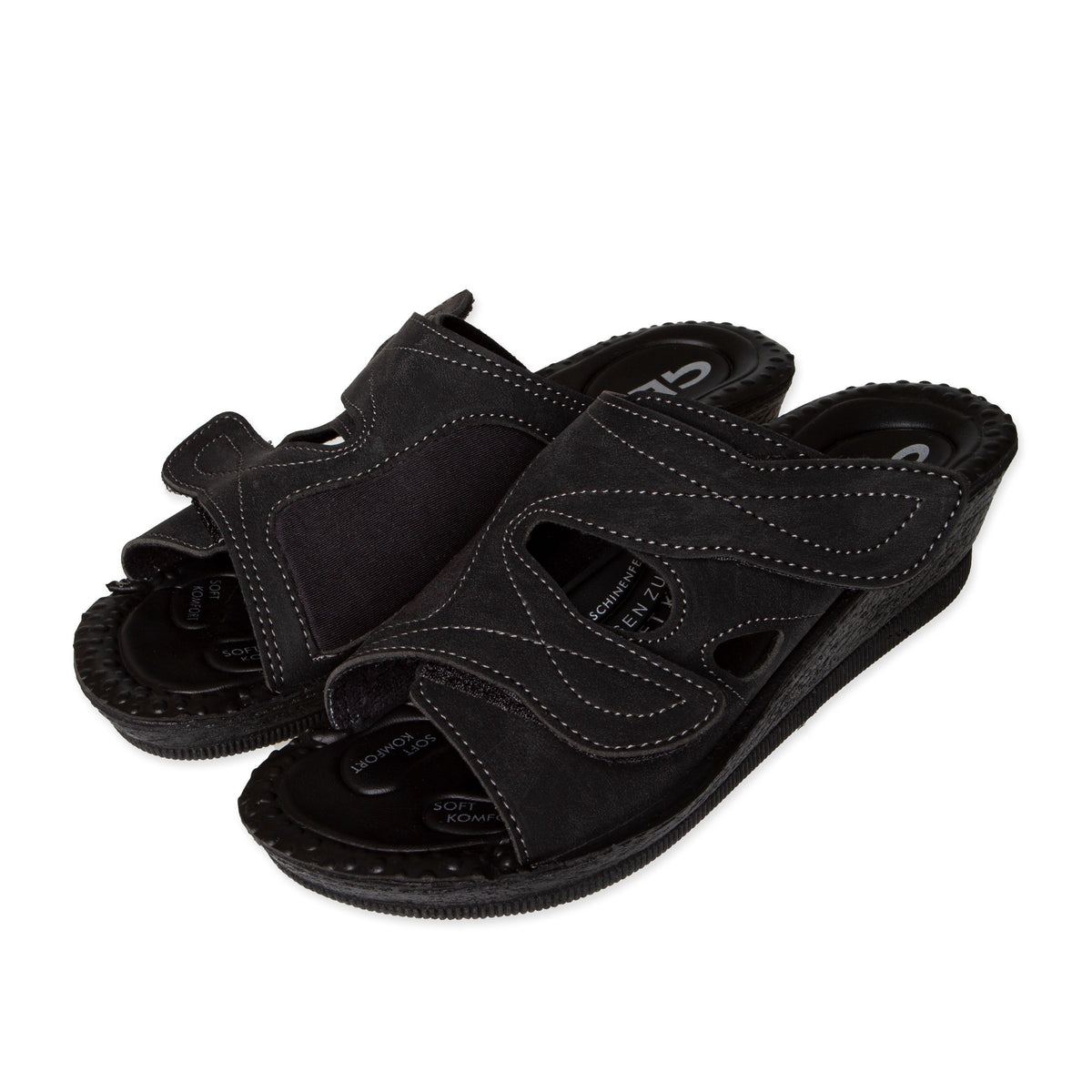 Dam gel-slip-in-tofflor för hallux Milada svart