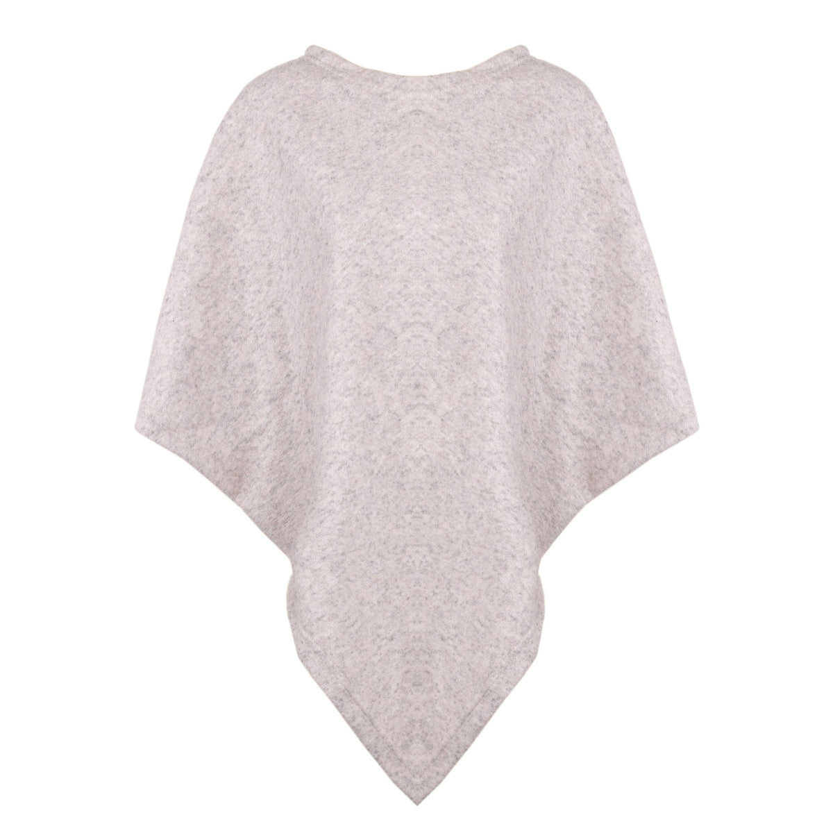 Poncho med fårull ljusgrå