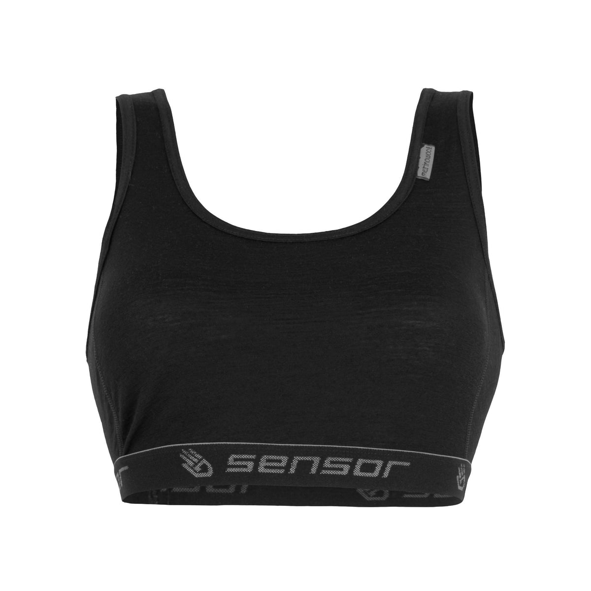 Damfunktionell BH Sensor Merino Active svart