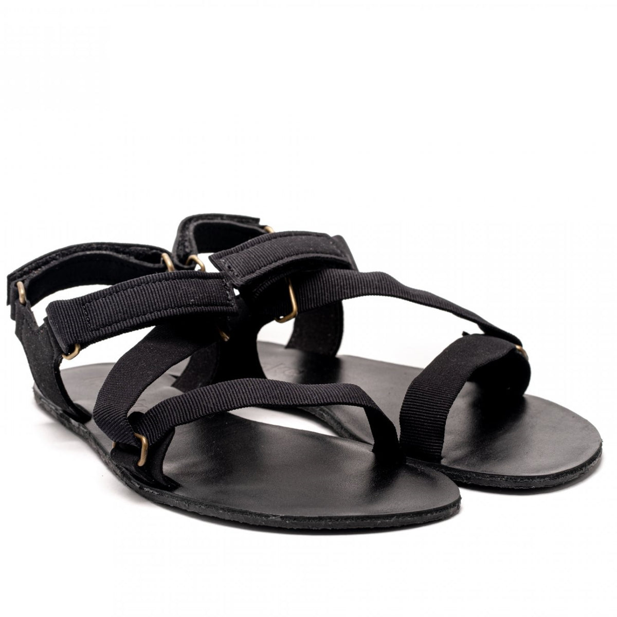 Läder barfotasandaler Be Lenka Flexi svart