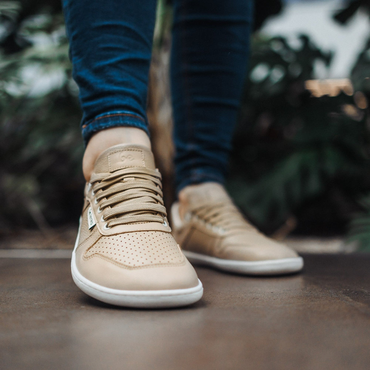 Läderbarefootskor Be Lenka Champ beige