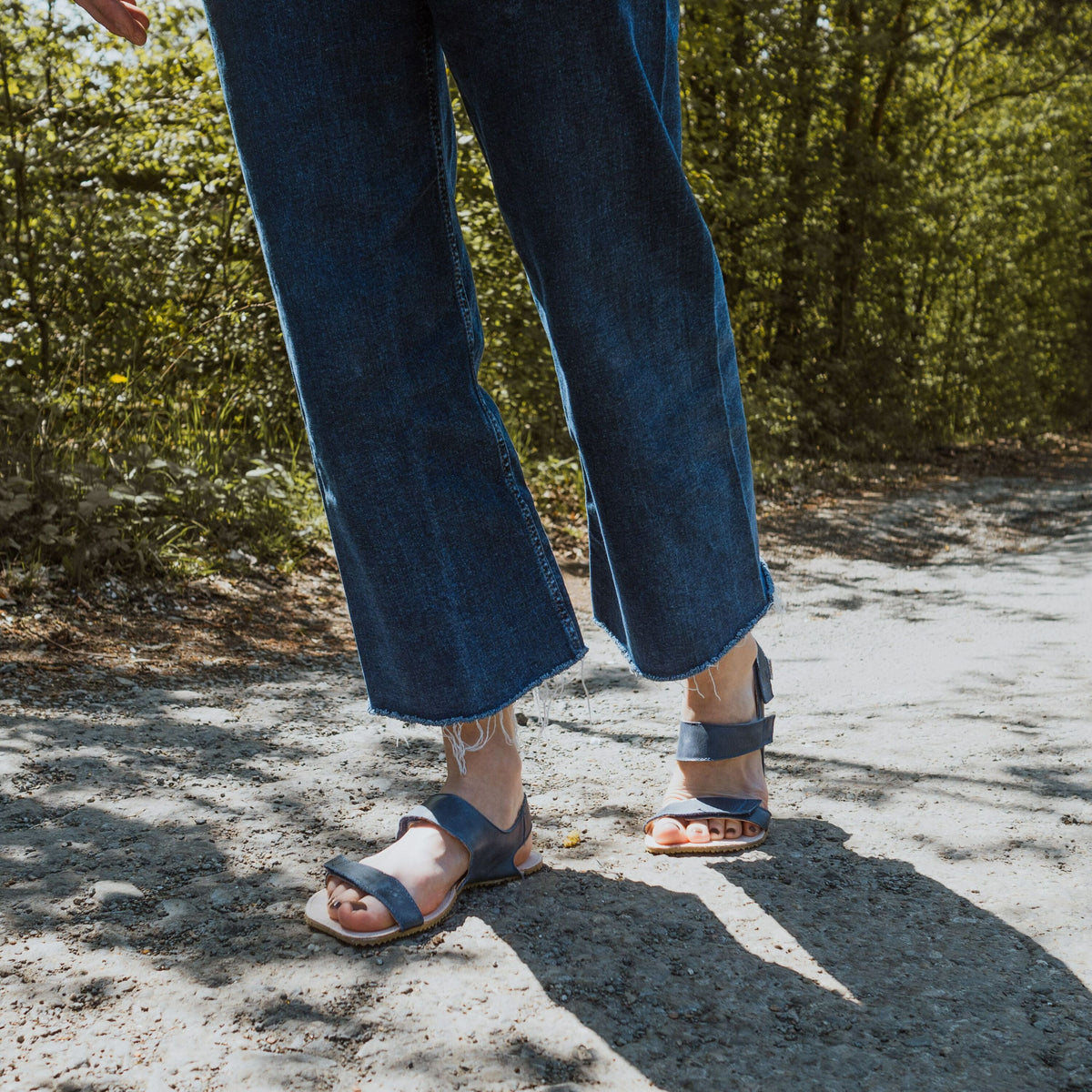 Barefoot lädersandaler Ota mörkblå