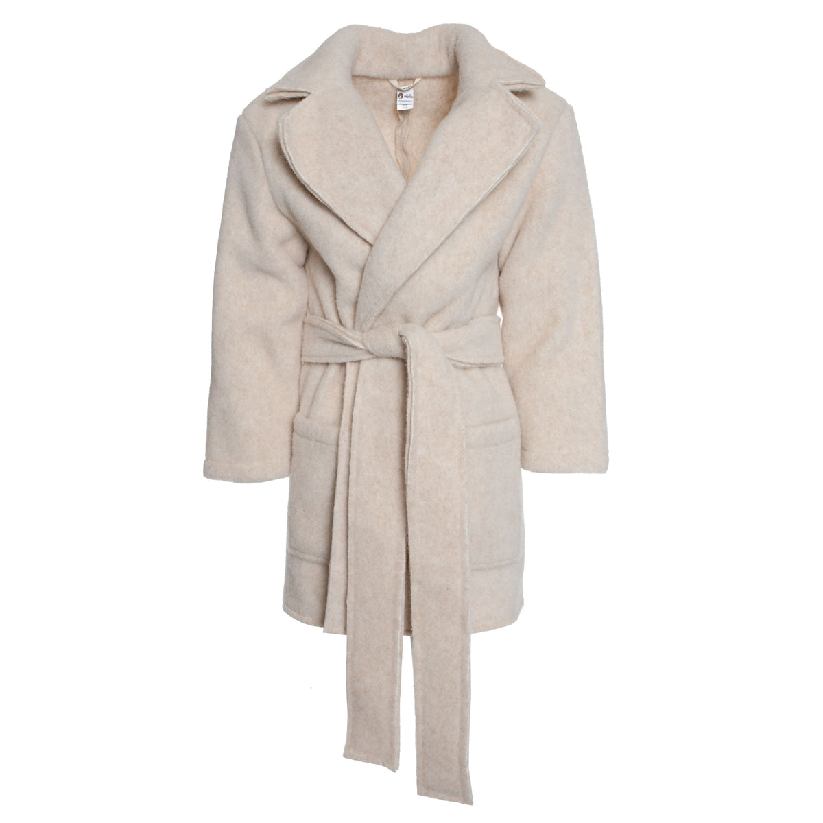 Kort omlottullkappa beige
