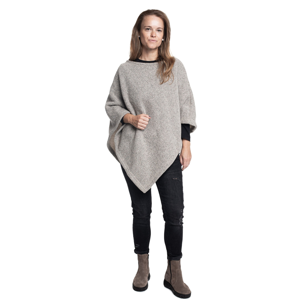 Ullponcho beige