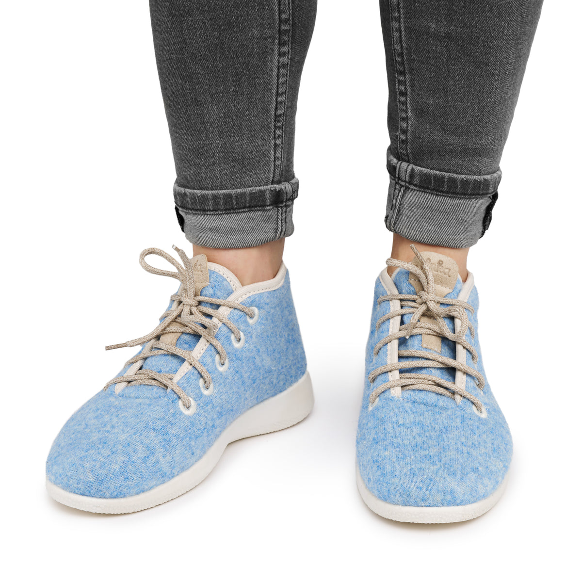 Ankelhöga ullsneakers Woolie blå