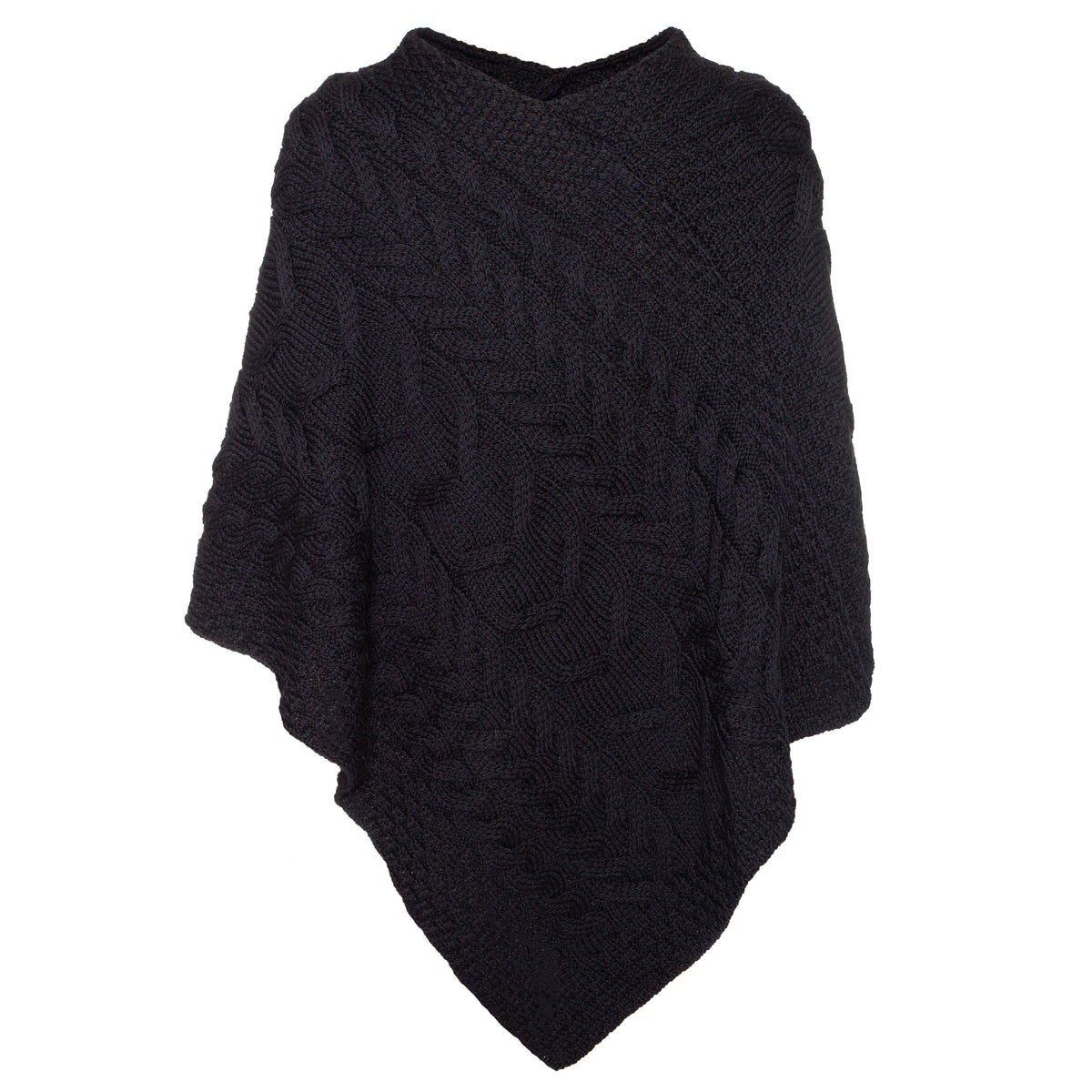 Merinoullponcho Supersoft svart