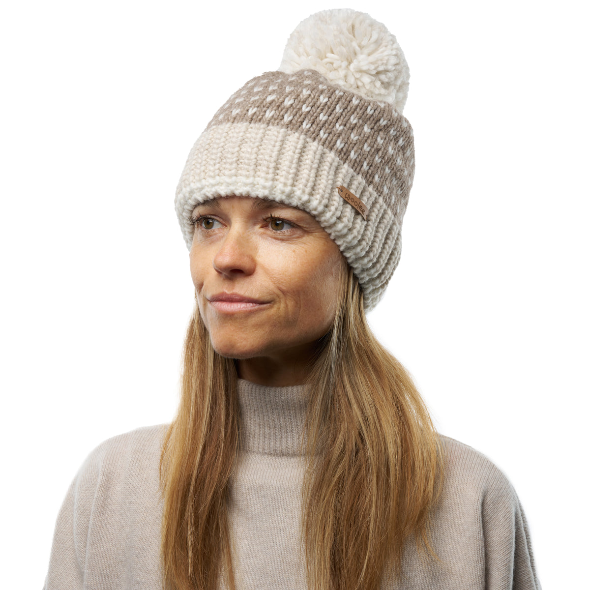 Mössa med fårull Woolee V31 brun