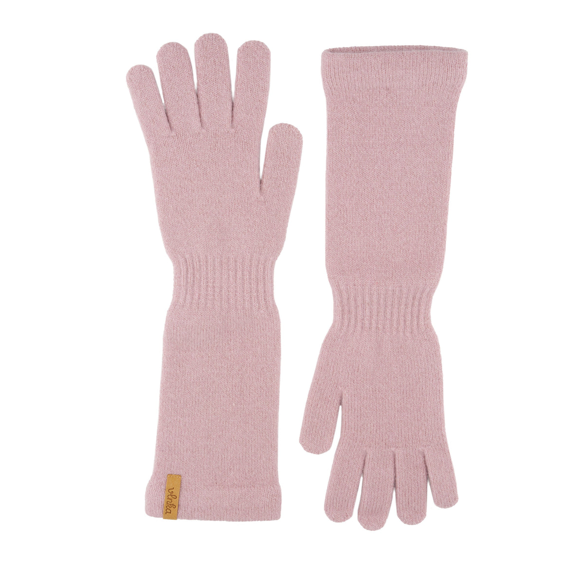 Långa ullhandskar med kashmir Woolee R04 rosa