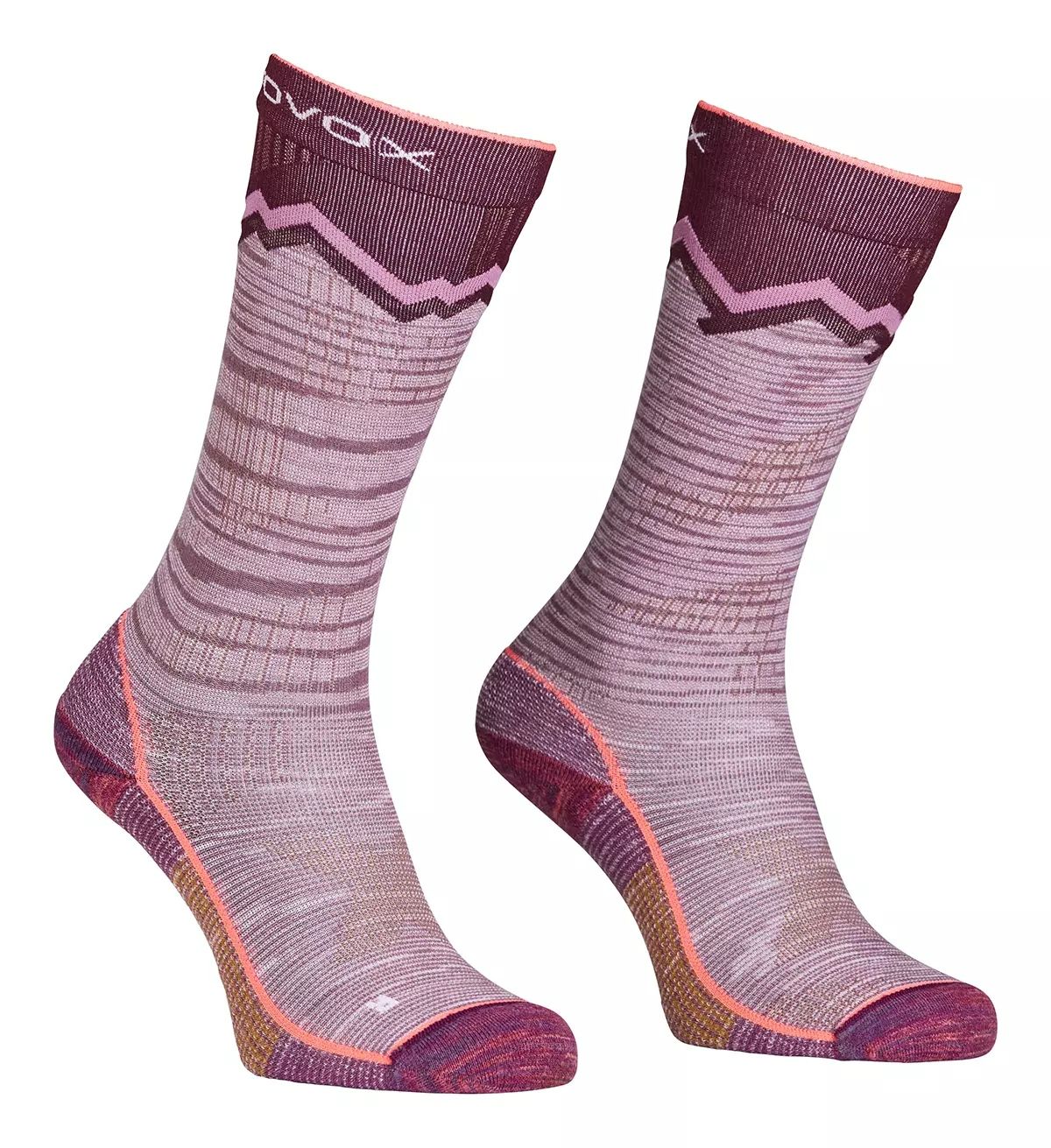 Dammerinoullsknästrumpor Ortovox Tour Long Socks mountain rose