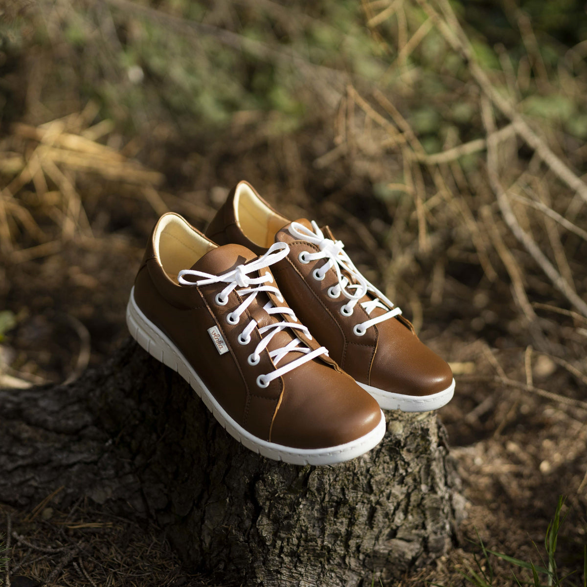 Damlädersneakers Nina brun