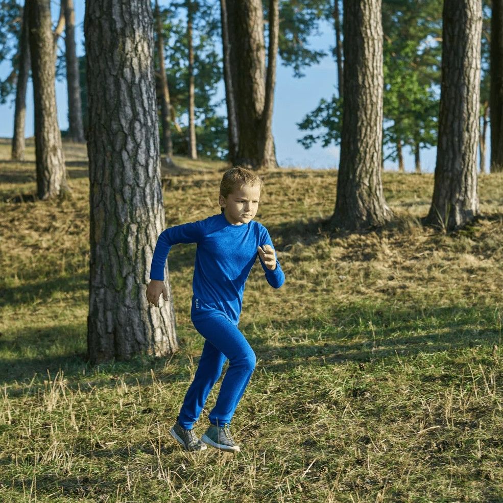 Funktionströja för pojkar i merinoull XTREME Thermowave blå