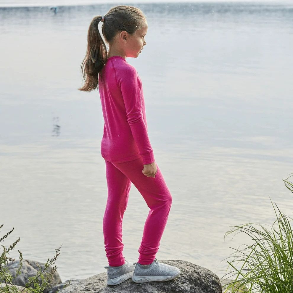 Funktionströja för flickor i merinoull XTREME Thermowave rosa