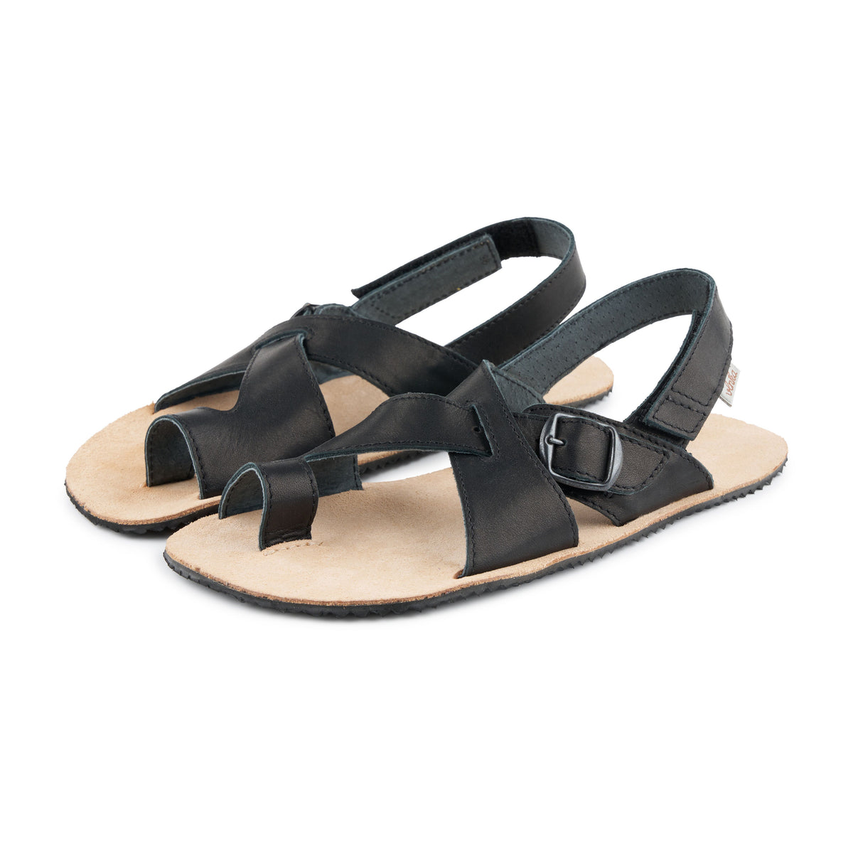 Barefoot lädersandaler Tony svart