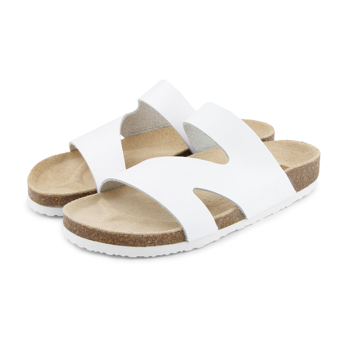 Anatomiska damkorkslip-in-tofflor Lola vit