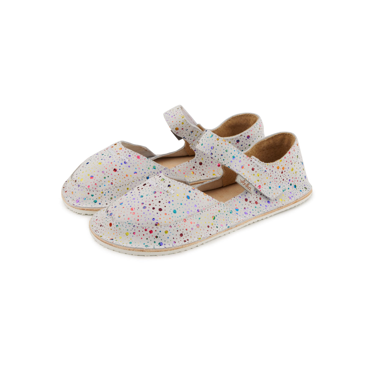Barn barefoot lädersandaler Meli vit