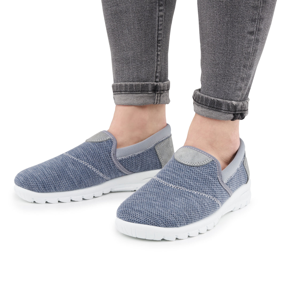 Dam slip on gel sneakers blå