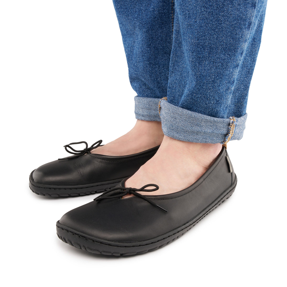 Dam barefoot läder ballerinaskor Tamara svart