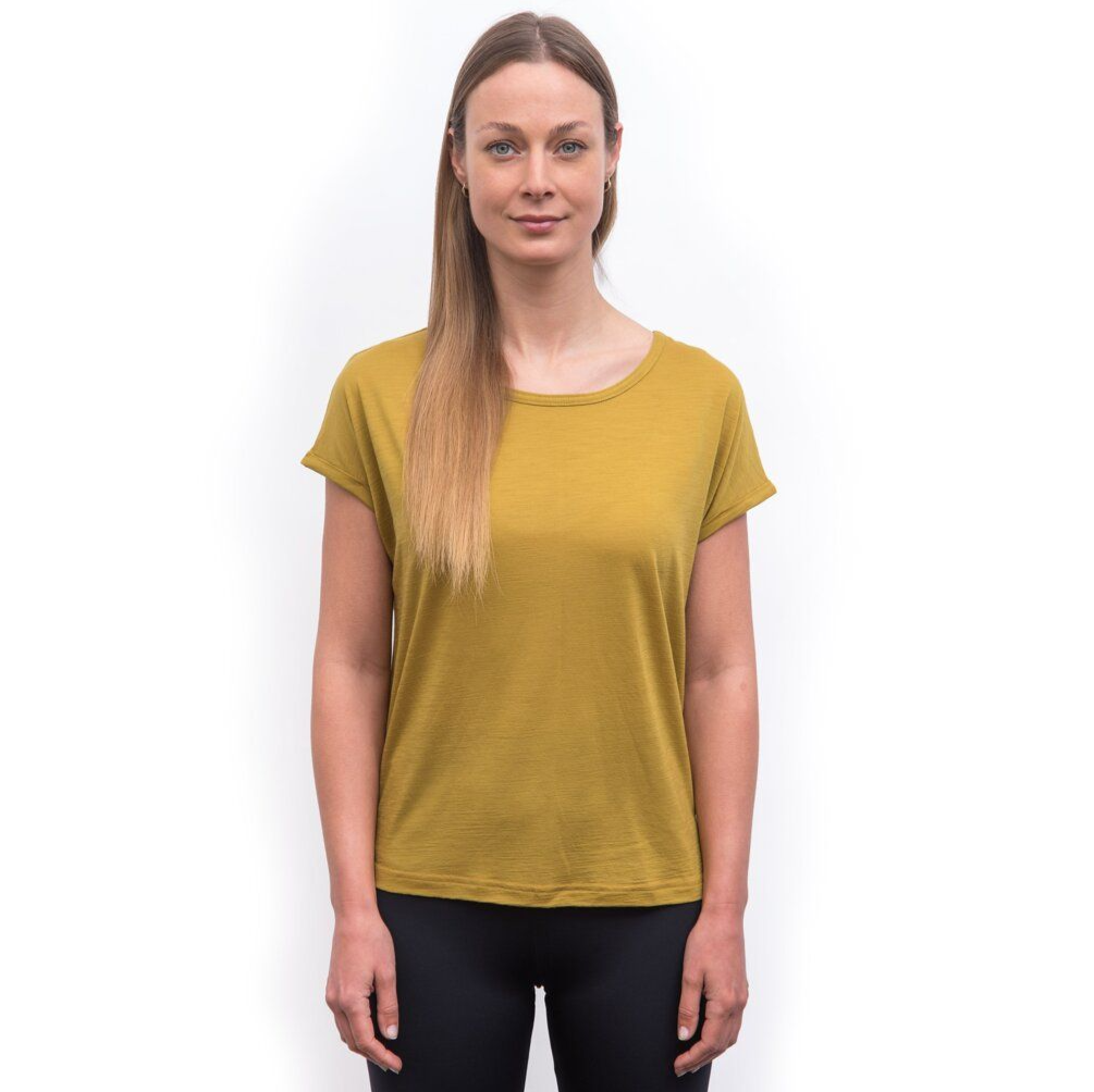 Dam t-shirt Sensor Merino Air Traveller senapsgul