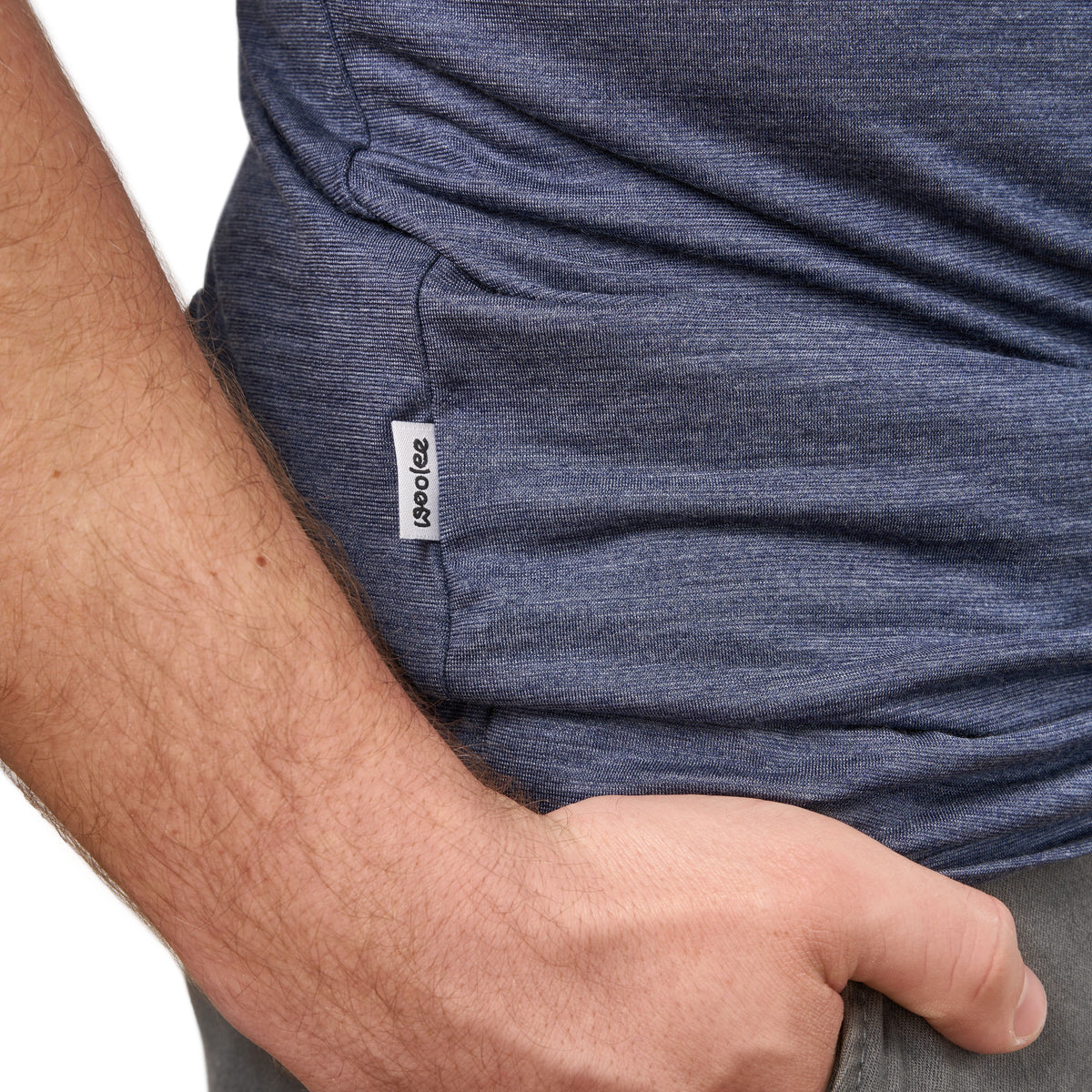 Herr-t-shirt Woolee i en blandning av merinoull och tencel blå
