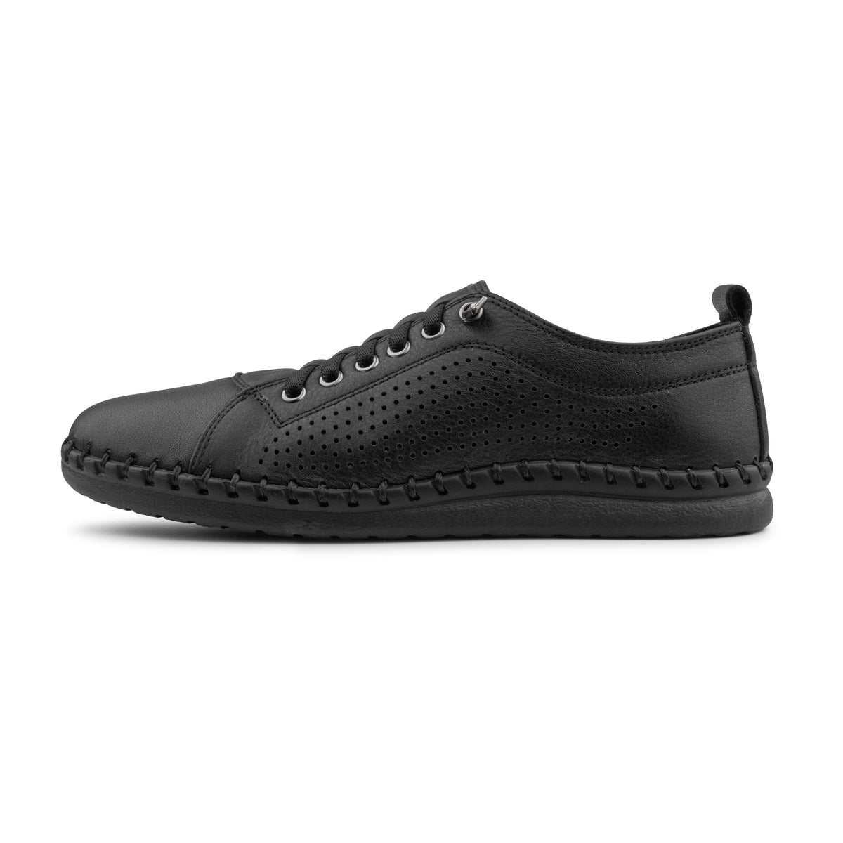 Damlädersneakers med resår Radana svart