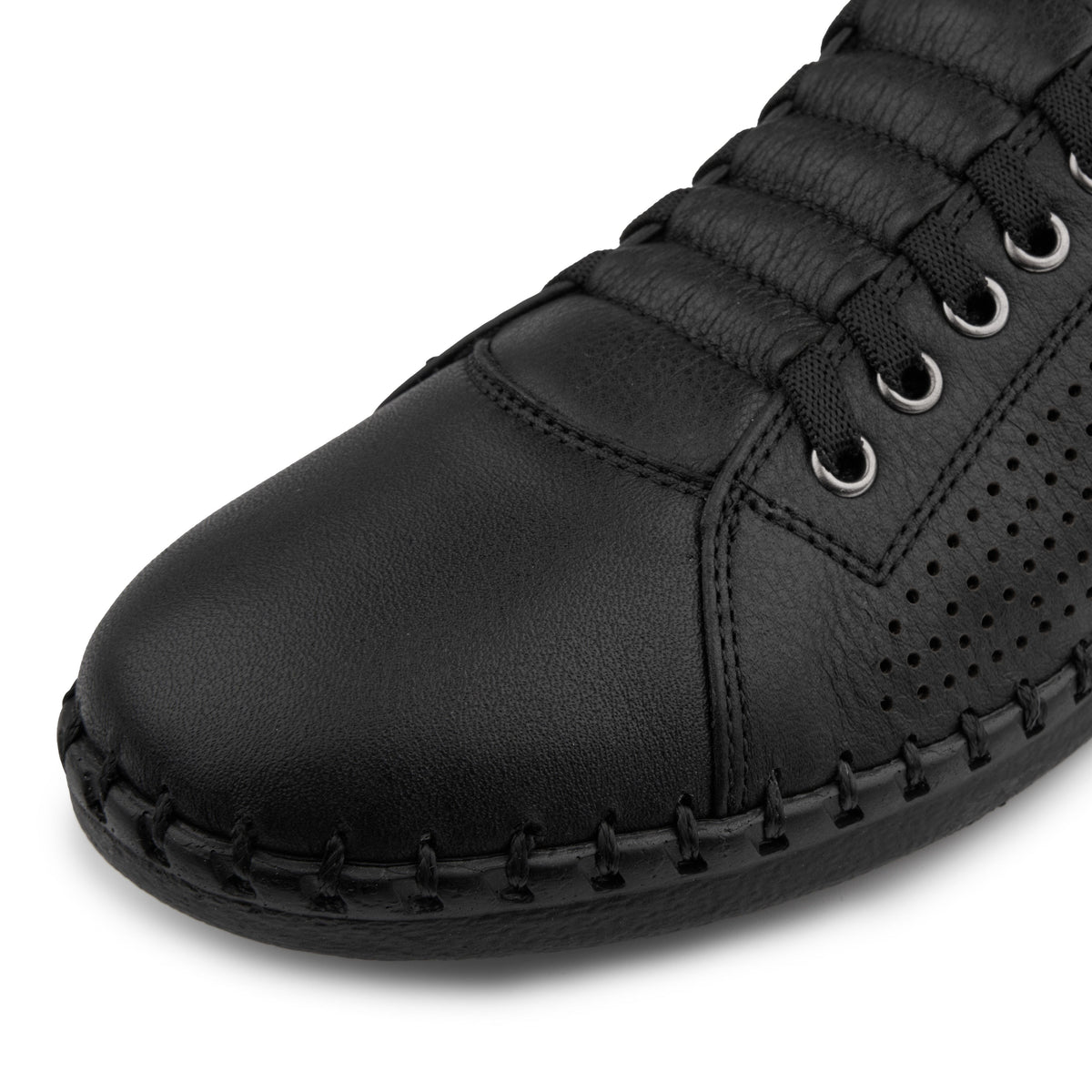 Damlädersneakers med resår Radana svart