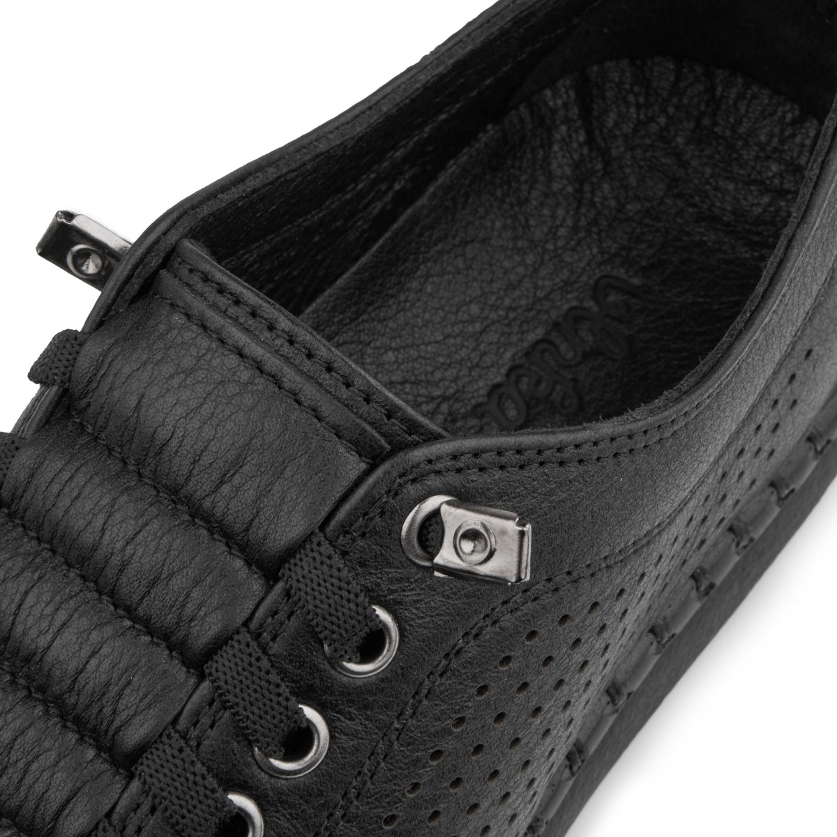 Damlädersneakers med resår Radana svart