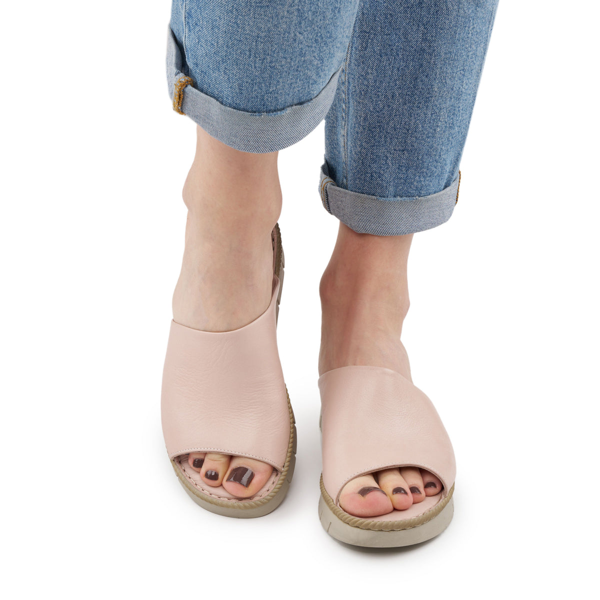 Damläderslip-in-tofflor Brigita rosa