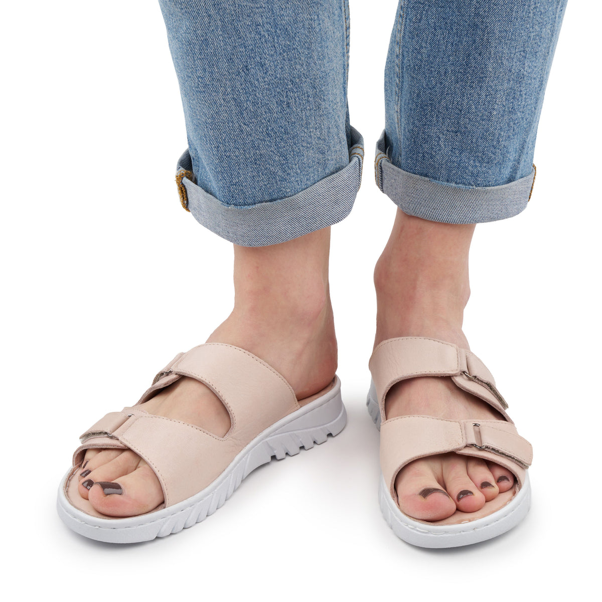 Damläderslip-in-tofflor Pavlina beige