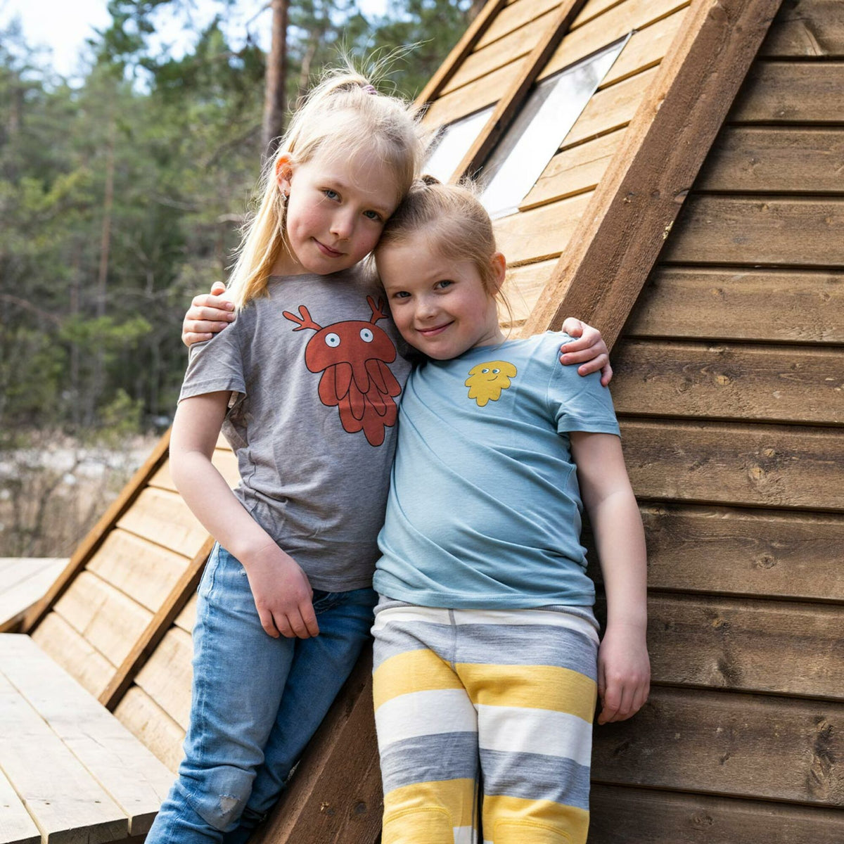 Barntröja med merinoull Piny Ulvang grå