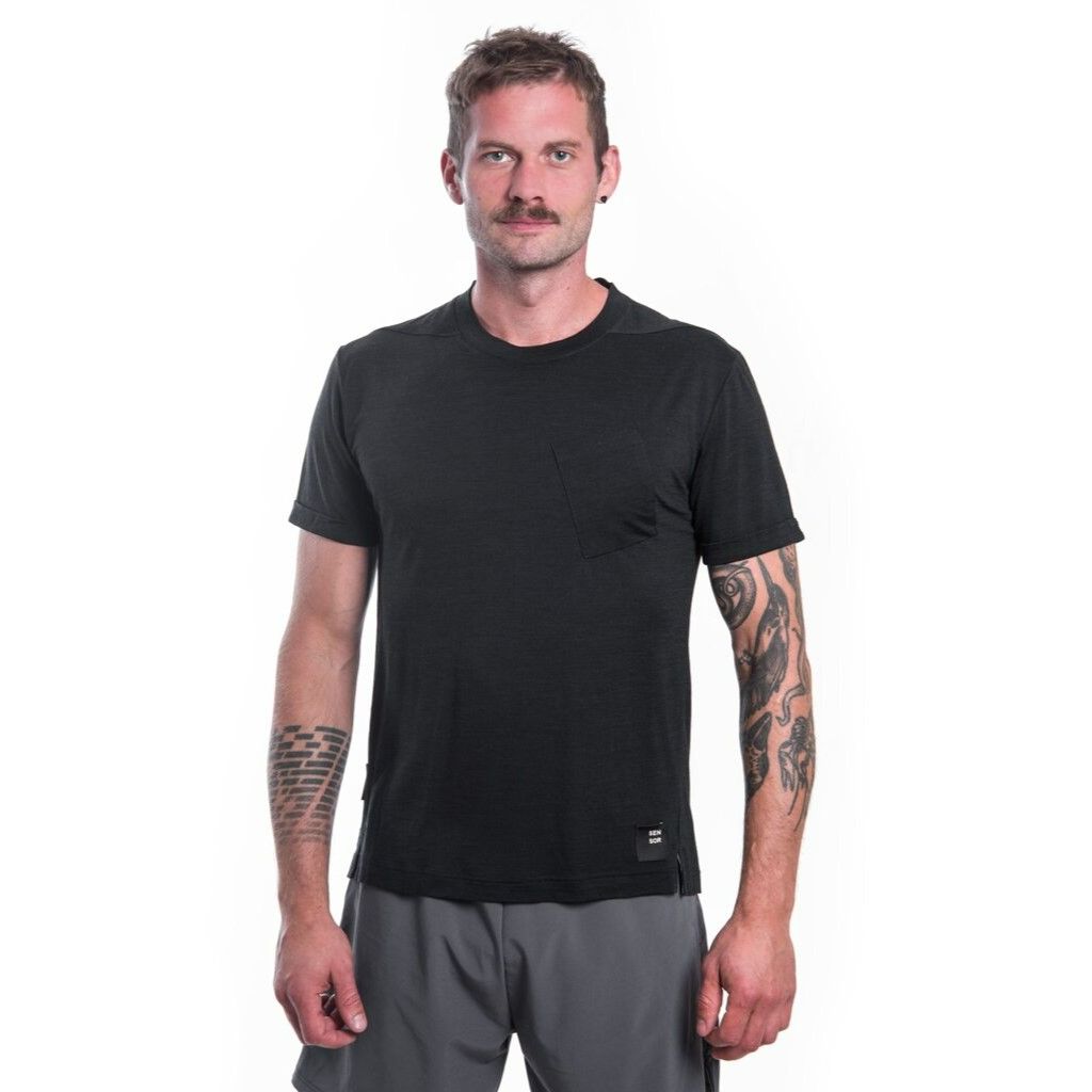 Herr t-shirt Sensor Merino Air Traveller svart