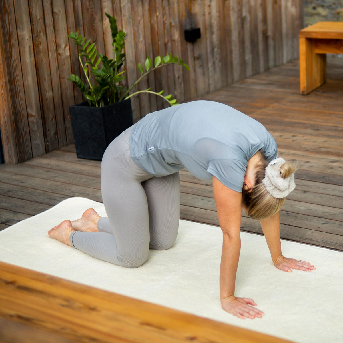 Yogamatta av merinoull