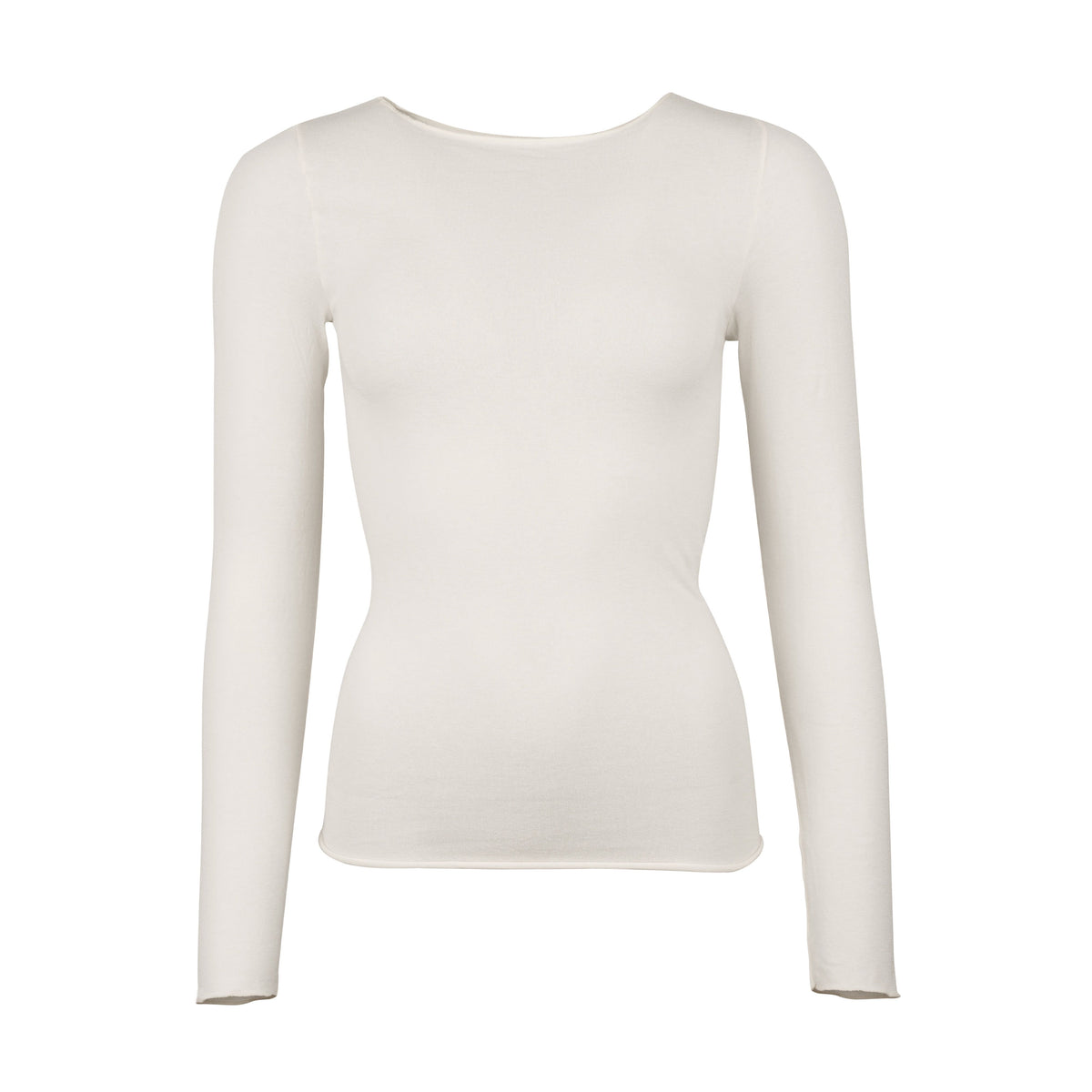 Dam långärmad t-shirt modal med kashmir beige