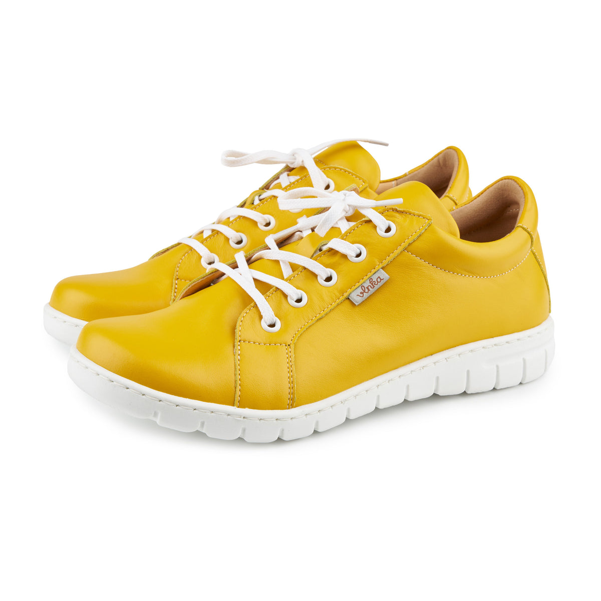 Damlädersneakers Nina gul