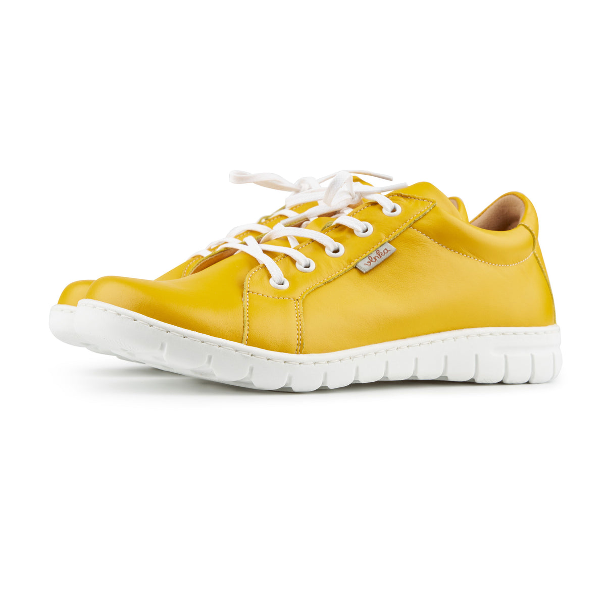 Damlädersneakers Nina gul